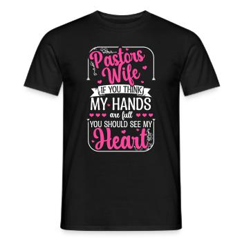 Pasteur Femme Jésus Appréciation de l’Église Chrétienne - T-shirt homme - noir - Devant - AI Model Male 178 light (178cm)