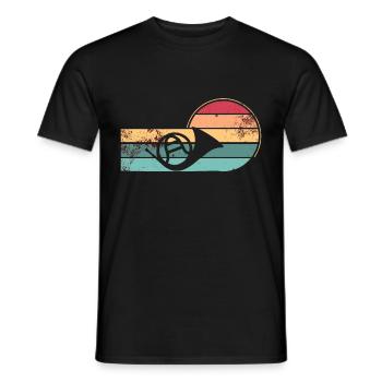 Französischer Horn -Spieler Hornist Messing Musik - Männer T-Shirt - Schwarz - Vorne - AI Model Male 178 light (178cm)