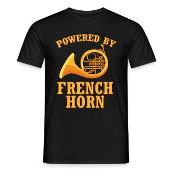 Französischer Horn -Spieler Hornist Messing Musik - Männer T-Shirt - Schwarz - Vorne - AI Model Male 178 light (178cm)