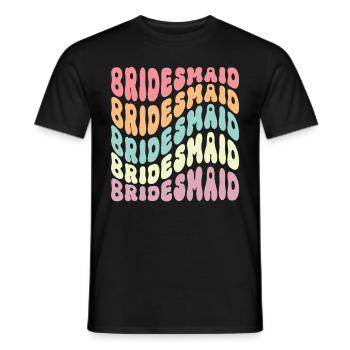 Demoiselle d’honneur fille groovy bachelorette - T-shirt homme - noir - Devant - AI Model Male 178 light (178cm)