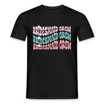 Demoiselle d’honneur fille groovy bachelorette - T-shirt homme - noir - Devant - AI Model Male 178 light (178cm)