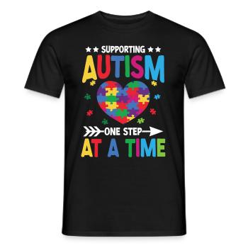 Autismusbewusstsein Unterstützen Autistische - Männer T-Shirt - Schwarz - Vorne - AI Model Male 178 light (178cm)