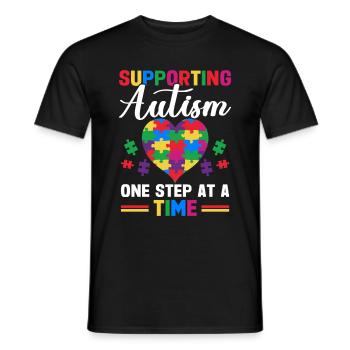 Autismusbewusstsein Unterstützen Autistische - Männer T-Shirt - Schwarz - Vorne - AI Model Male 178 light (178cm)