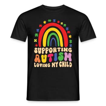 Autismusbewusstsein Unterstützen Autistische - Männer T-Shirt - Schwarz - Vorne - AI Model Male 178 light (178cm)