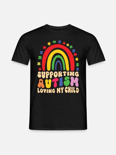 Autism Awareness Support Autistic - Men's T-Shirt - black