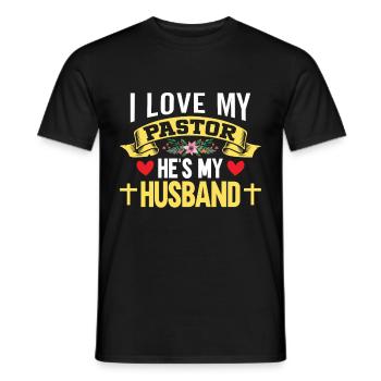 Pasteur Femme Jésus Appréciation de l’Église Chrétienne - T-shirt homme - noir - Devant - AI Model Male 178 light (178cm)