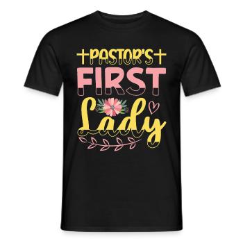 Pasteur Femme Jésus Appréciation de l’Église Chrétienne - T-shirt homme - noir - Devant - AI Model Male 178 light (178cm)