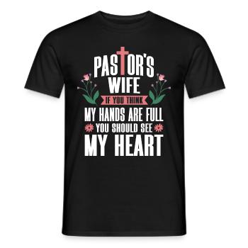 Pasteur Femme Jésus Appréciation de l’Église Chrétienne - T-shirt homme - noir - Devant - AI Model Male 178 light (178cm)