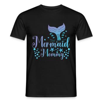 Escouade de fête d’anniversaire pour sirène - T-shirt homme - noir - Devant - AI Model Male 178 light (178cm)