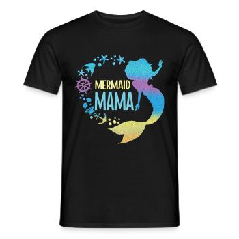 Escouade de fête d’anniversaire pour sirène - T-shirt homme - noir - Devant - AI Model Male 178 light (178cm)