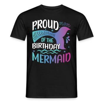 Escouade de fête d’anniversaire pour sirène - T-shirt homme - noir - Devant - AI Model Male 178 light (178cm)