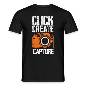 Photography - Photo shoot for photo camera. - Men's T-Shirt - black - Front - AI Model Male 178 light (178cm)