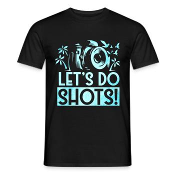 Photography - Photo shoot for photo camera. - Men's T-Shirt - black - Front - AI Model Male 178 light (178cm)