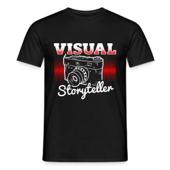 Photography - Photo shoot for photo camera. - Men's T-Shirt - black - Front - AI Model Male 178 light (178cm)