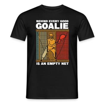 Lacrosse Torwart Lacrosse Handschuhe Kleben Locker - Männer T-Shirt - Schwarz - Vorne - AI Model Male 178 light (178cm)