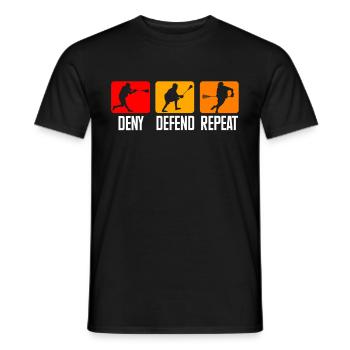 Lacrosse Torwart Lacrosse Handschuhe Kleben Locker - Männer T-Shirt - Schwarz - Vorne - AI Model Male 178 light (178cm)