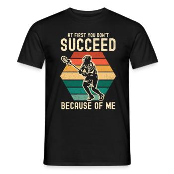 Lacrosse Torwart Lacrosse Handschuhe Kleben Locker - Männer T-Shirt - Schwarz - Vorne - AI Model Male 178 light (178cm)