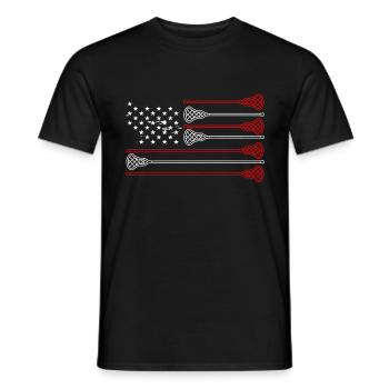 Lacrosse Torwart Lacrosse Handschuhe Kleben Locker - Männer T-Shirt - Schwarz - Vorne - AI Model Male 178 light (178cm)
