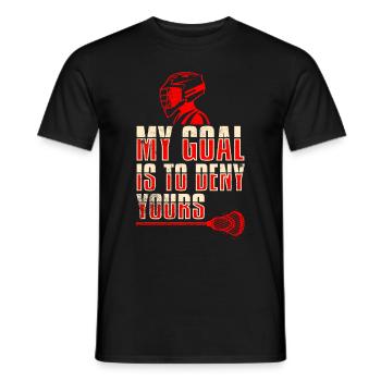 Lacrosse Torwart Lacrosse Handschuhe Kleben Locker - Männer T-Shirt - Schwarz - Vorne - AI Model Male 178 light (178cm)