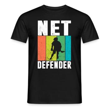 Lacrosse Torwart Lacrosse Handschuhe Kleben Locker - Männer T-Shirt - Schwarz - Vorne - AI Model Male 178 light (178cm)