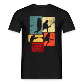 Lacrosse Torwart Lacrosse Handschuhe Kleben Locker - Männer T-Shirt - Schwarz - Vorne - AI Model Male 178 light (178cm)