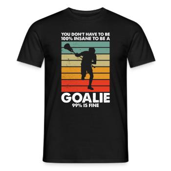 Lacrosse Torwart Lacrosse Handschuhe Kleben Locker - Männer T-Shirt - Schwarz - Vorne - AI Model Male 178 light (178cm)
