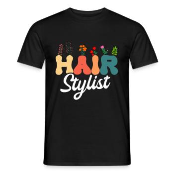 Hairstylist Hair Salon Kosmetologie - Männer T-Shirt - Schwarz - Vorne - AI Model Male 178 light (178cm)