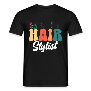 Hairstylist Hair Salon Kosmetologie - Männer T-Shirt - Schwarz - Vorne - AI Model Male 178 light (178cm)