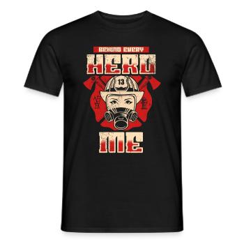 Feuerwehrmann Feuerwehrmannschaften´ - Männer T-Shirt - Schwarz - Vorne - AI Model Male 178 light (178cm)