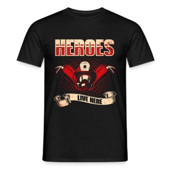 Feuerwehrmann Feuerwehrmannschaften´ - Männer T-Shirt - Schwarz - Vorne - AI Model Male 178 light (178cm)