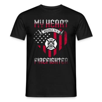 Feuerwehrmann Feuerwehrmannschaften´ - Männer T-Shirt - Schwarz - Vorne - AI Model Male 178 light (178cm)