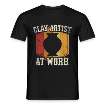 Ceramic Pottery Sculpture - Men's T-Shirt - black - Front - AI Model Male 178 light (178cm)