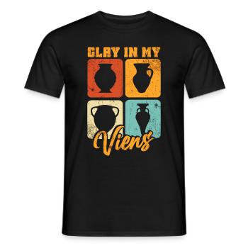 Ceramic Pottery Sculpture - Men's T-Shirt - black - Front - AI Model Male 178 light (178cm)