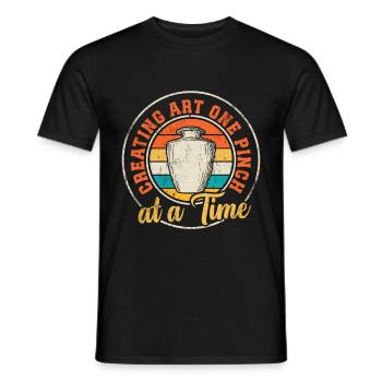 Ceramic Pottery Sculpture - Men's T-Shirt - black - Front - AI Model Male 178 light (178cm)