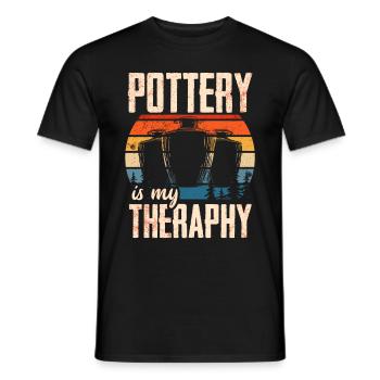 Ceramic Pottery Sculpture - Men's T-Shirt - black - Front - AI Model Male 178 light (178cm)