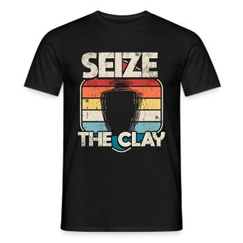 Ceramic Pottery Sculpture - Men's T-Shirt - black - Front - AI Model Male 178 light (178cm)
