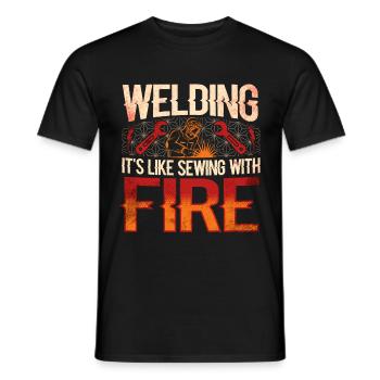 Welding Welding Worker Metalworking - Men's T-Shirt - black - Front - AI Model Male 178 light (178cm)