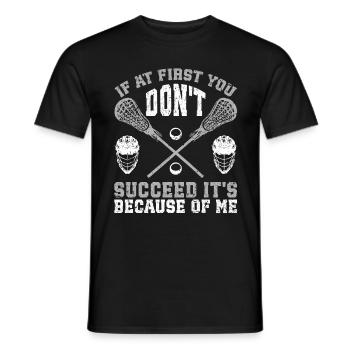 Lacrosse Goalkeeper Gloves Stick Lax Goalkeeper - Men's T-Shirt - black - Front - AI Model Male 178 light (178cm)