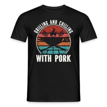 Griller le porc - T-shirt homme - noir - Devant - AI Model Male 178 light (178cm)
