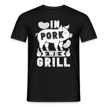 Griller le porc - T-shirt homme - noir - Devant - AI Model Male 178 light (178cm)