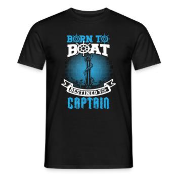 Bootskapitän Lustiger Bootssegelsee Boater - Männer T-Shirt - Schwarz - Vorne - AI Model Male 178 light (178cm)