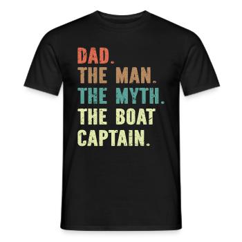 Bootskapitän Lustiger Bootssegelsee Boater - Männer T-Shirt - Schwarz - Vorne - AI Model Male 178 light (178cm)