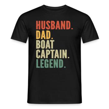 Bootskapitän Lustiger Bootssegelsee Boater - Männer T-Shirt - Schwarz - Vorne - AI Model Male 178 light (178cm)