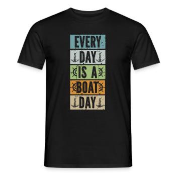 Bootskapitän Lustiger Bootssegelsee Boater - Männer T-Shirt - Schwarz - Vorne - AI Model Male 178 light (178cm)