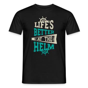 Boat Captain Funny Boat Sailing Lake Boater - Men's T-Shirt - black - Front - AI Model Male 178 light (178cm)
