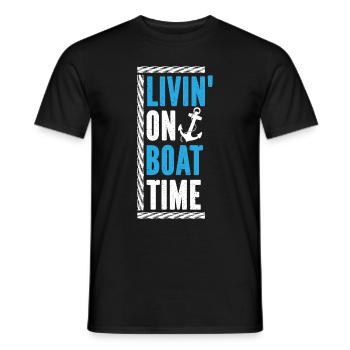Bootskapitän Lustiger Bootssegelsee Boater - Männer T-Shirt - Schwarz - Vorne - AI Model Male 178 light (178cm)