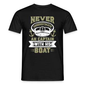 Boat Captain Funny Boat Sailing Lake Boater - Men's T-Shirt - black - Front - AI Model Male 178 light (178cm)