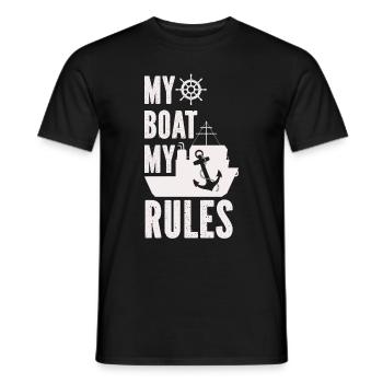 Bootskapitän Lustiger Bootssegelsee Boater - Männer T-Shirt - Schwarz - Vorne - AI Model Male 178 light (178cm)