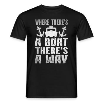 Bootskapitän Lustiger Bootssegelsee Boater - Männer T-Shirt - Schwarz - Vorne - AI Model Male 178 light (178cm)