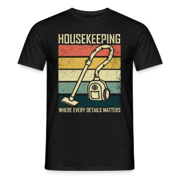 Housekeeping Week Geschenke Reinigungsliebhaber - Männer T-Shirt - Schwarz - Vorne - AI Model Male 178 light (178cm)
